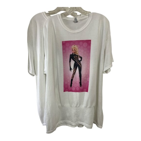 Set of 2 RuPaul Graphic T-Shirts Jerzees Dri-Power 2XL Drag Queen Art Tees - Picture 1 of 6